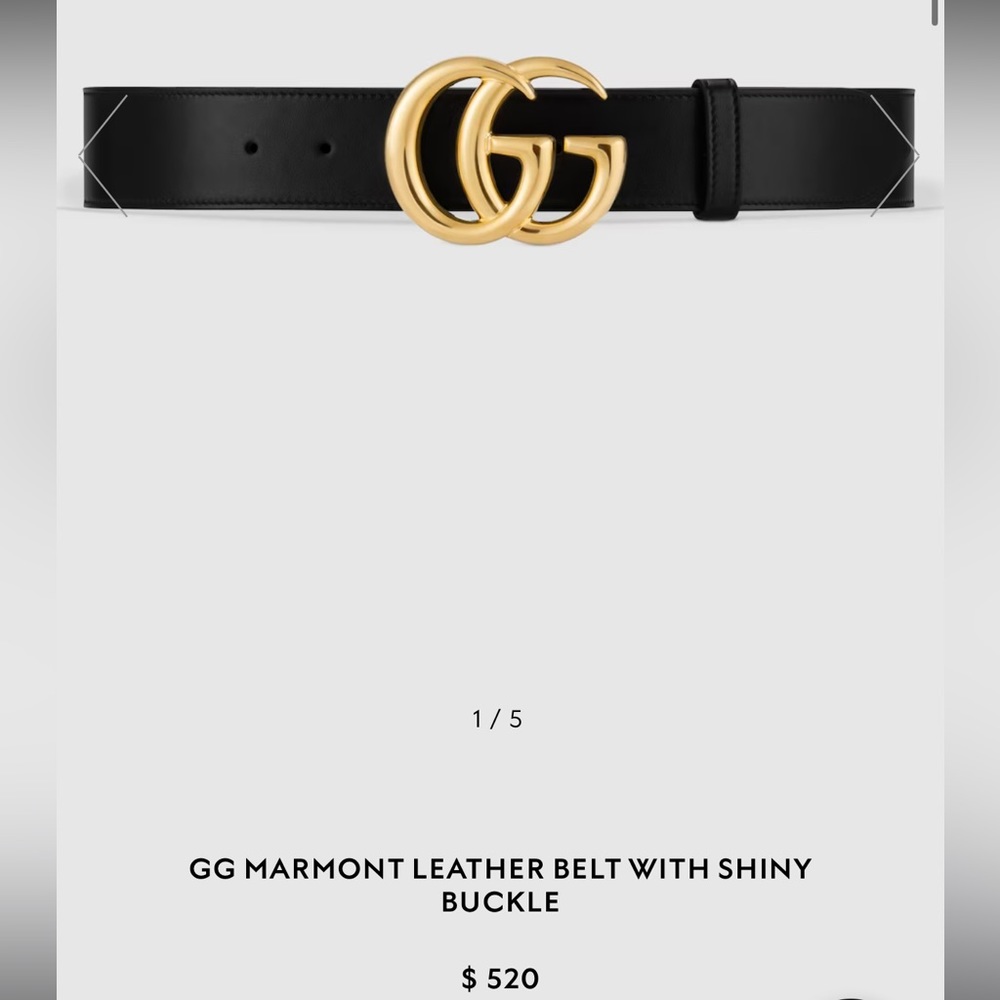 Gucci GG Marmont Leather Belt, 1.5 inches thick, Size 85/34